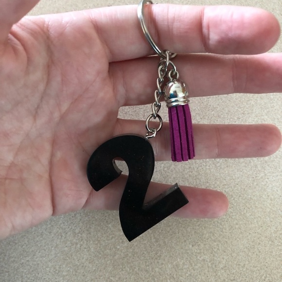 Handmade Number "2" Keychain - Picture 2 of 6